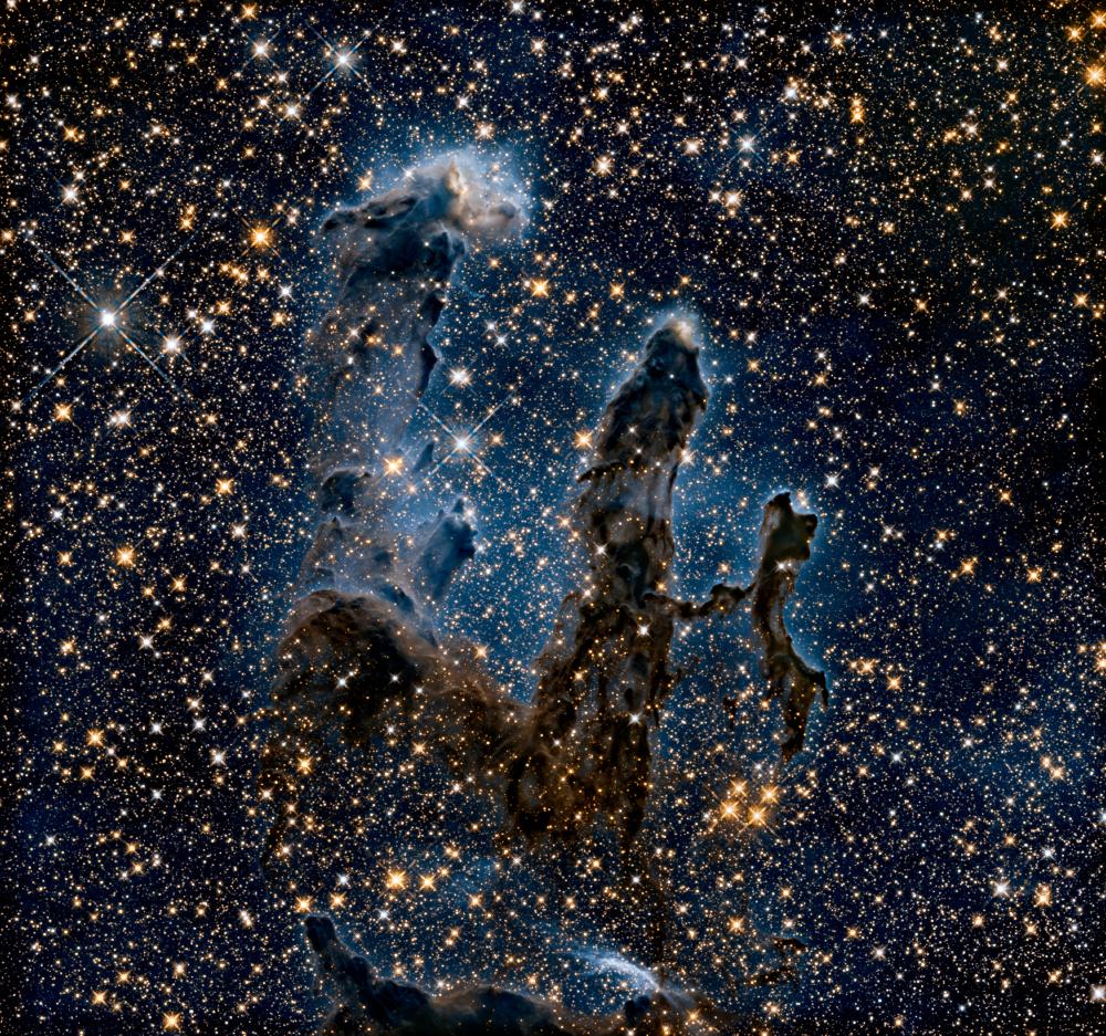 Pillars of creation in infrared