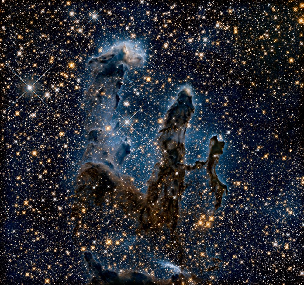 Pillars of creation in infrared