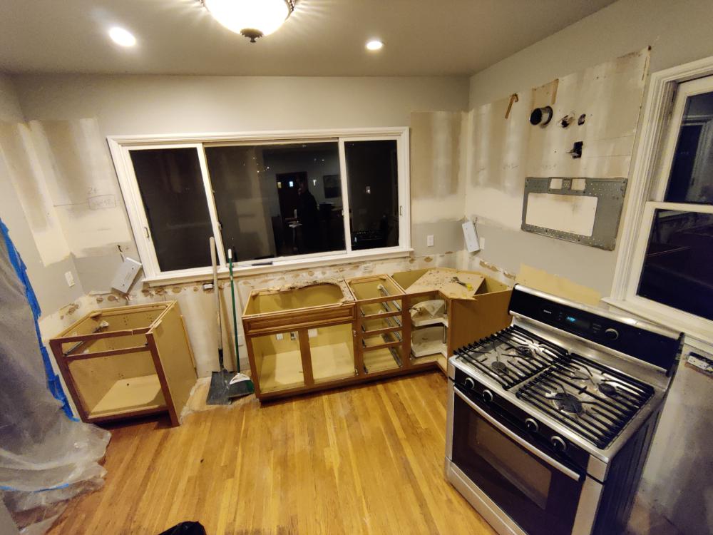View of our demolished kitchen
